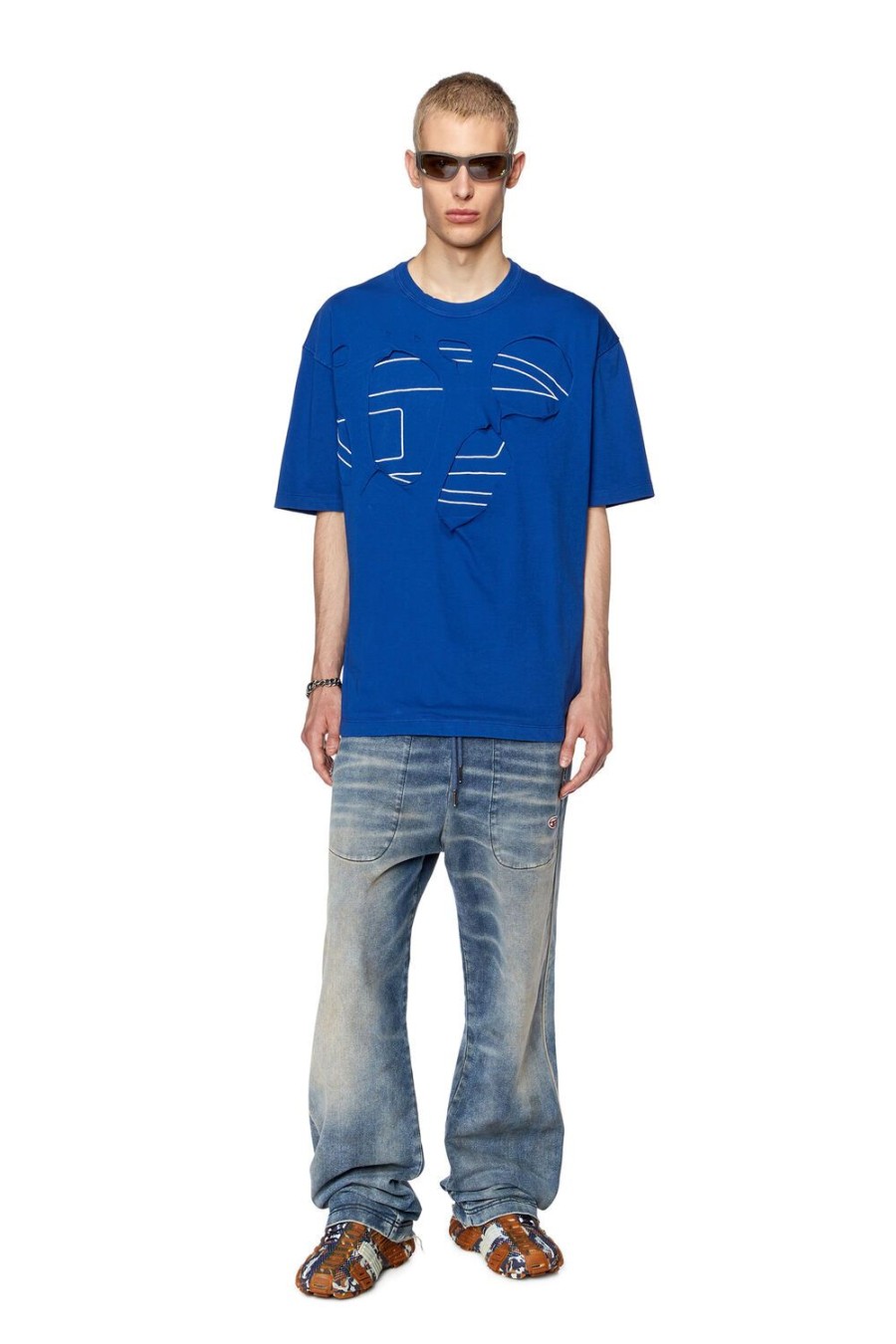 Men Diesel T-Shirts | T-Strapoval Blue