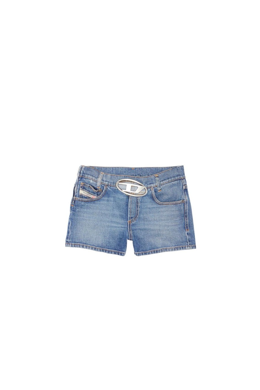 Women Diesel Trousers And Shorts | De-Lyla-Sh-Fsc Medium Blue