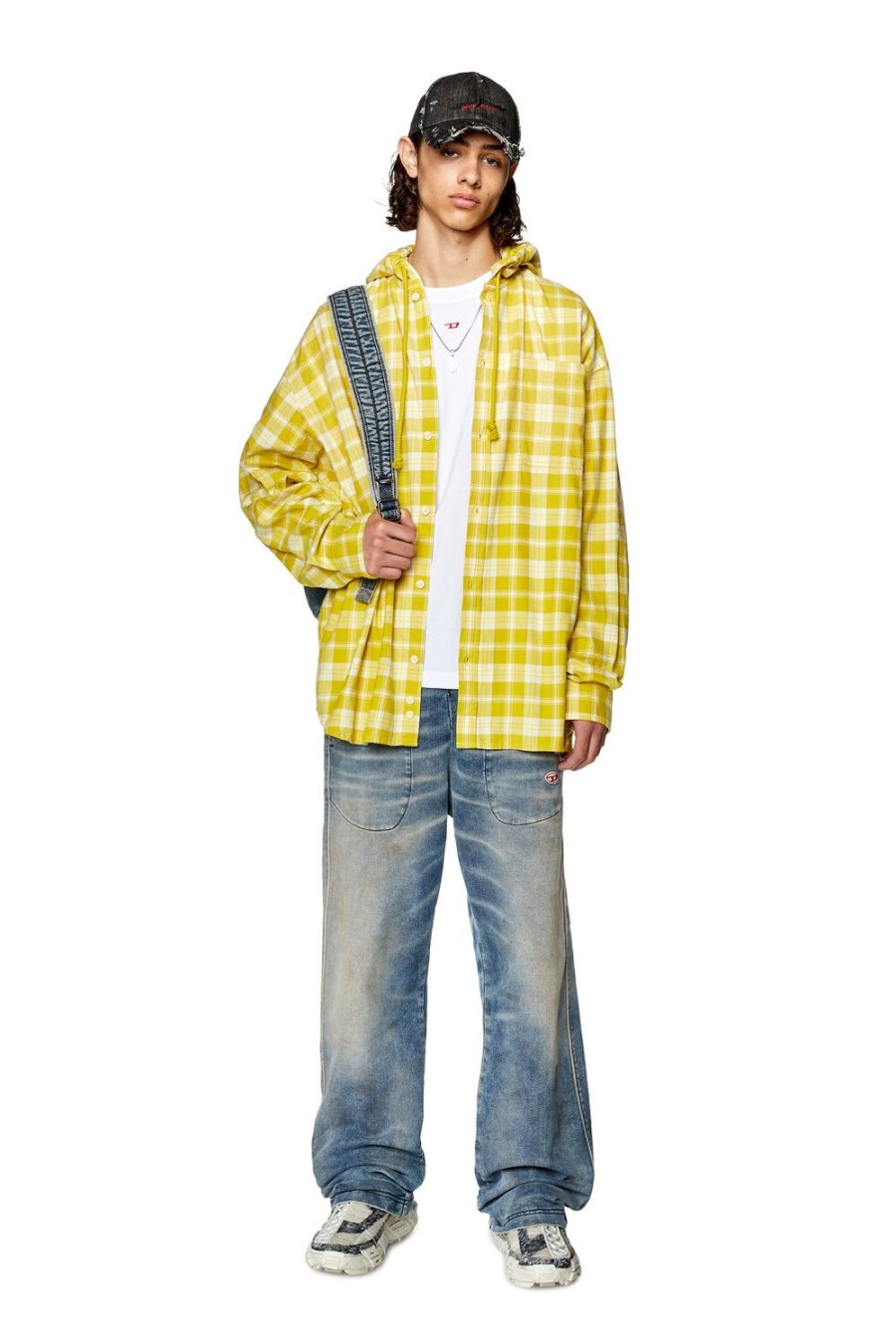 Men Diesel Shirts | S-Dewny-Hood Yellow/Green