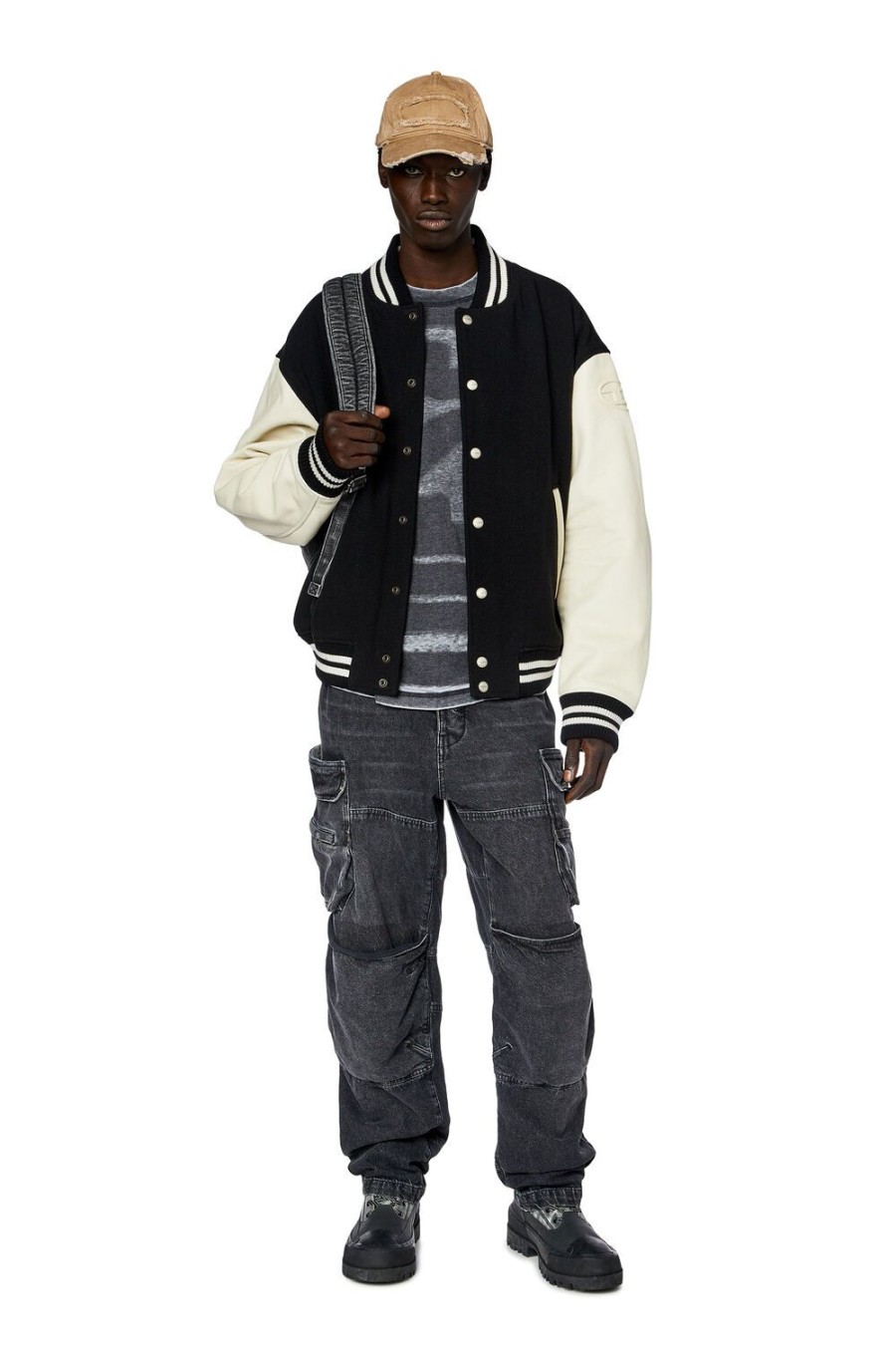 Men Diesel Outerwear And Jackets | L-Franz White/Black