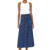 Women Diesel Skirts | De-Albus-L A-Line Long Skirt Dark Blue