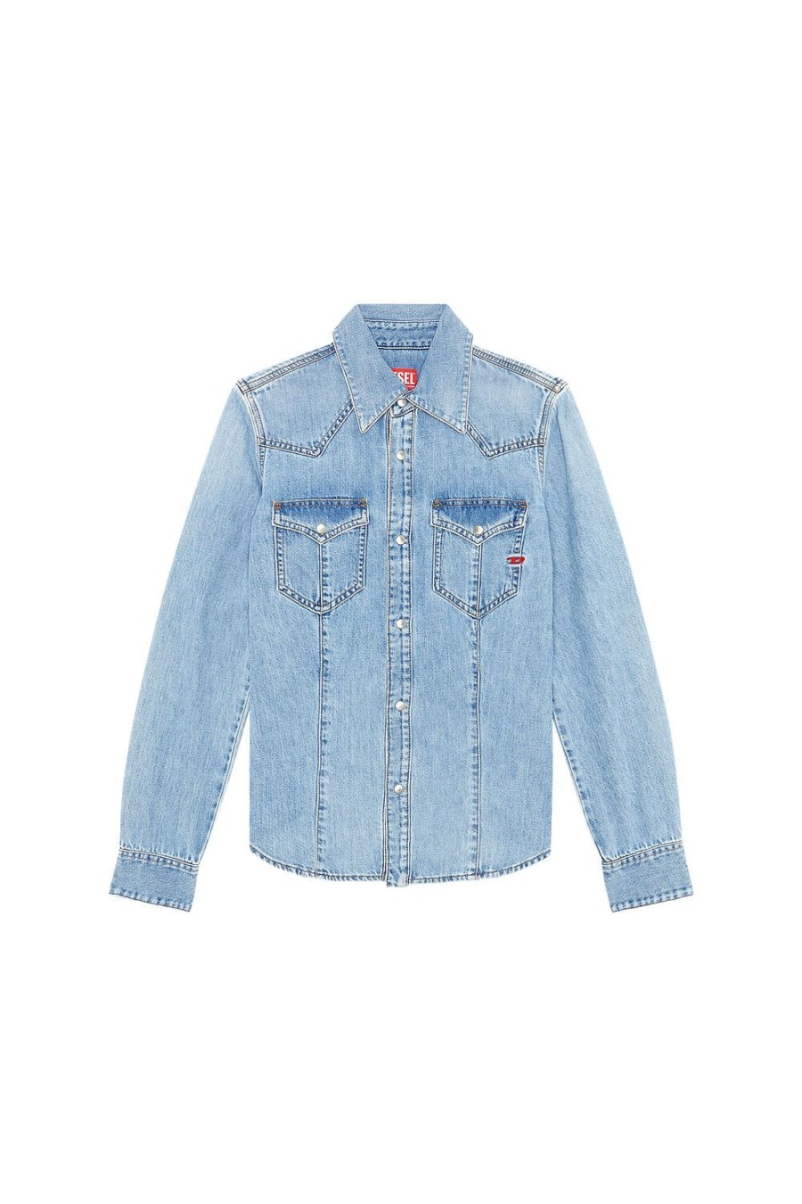 Women Diesel Shirts | De-Waves Light Blue