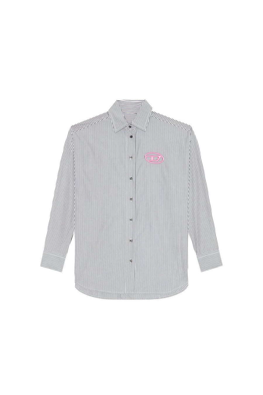 Women Diesel Shirts | C-Dou-Stripe Black/White