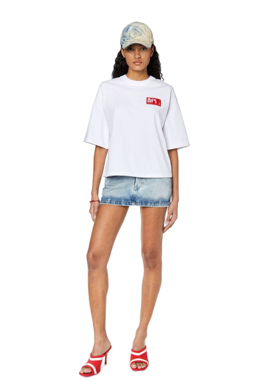 Women Diesel T-Shirts And Tops | T-Rowylabel White