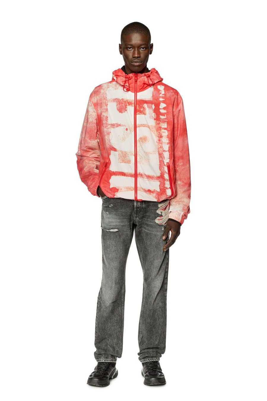 Men Diesel Outerwear And Jackets | J-Warrett-Logo-Logo Red/White