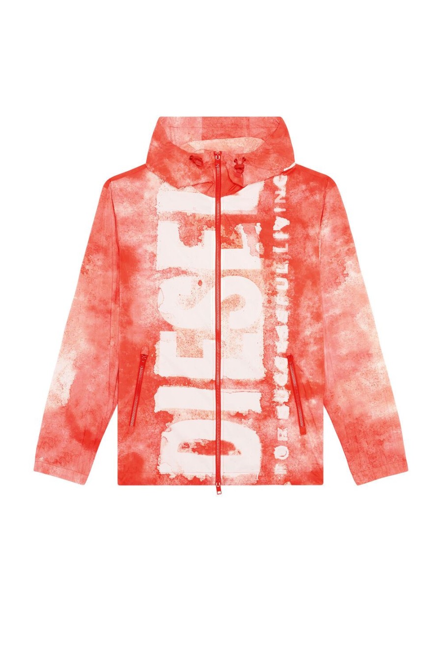 Men Diesel Outerwear And Jackets | J-Warrett-Logo-Logo Red/White