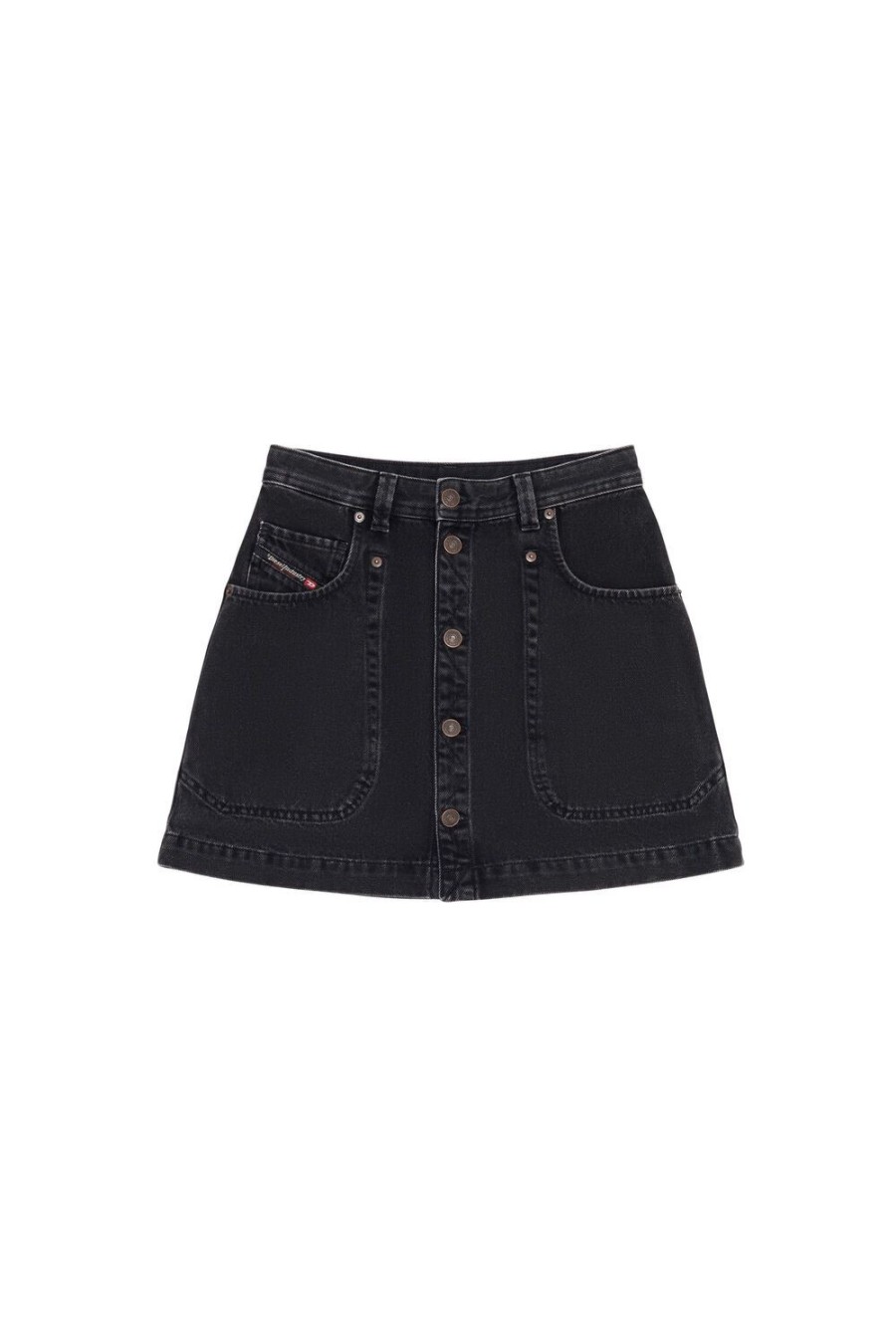 Women Diesel Skirts | De-Albus A-Line Skirt Black/Dark Grey