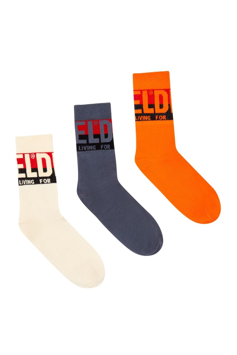 Men Diesel Socks | Skm-Ray-Threepack Orange/White