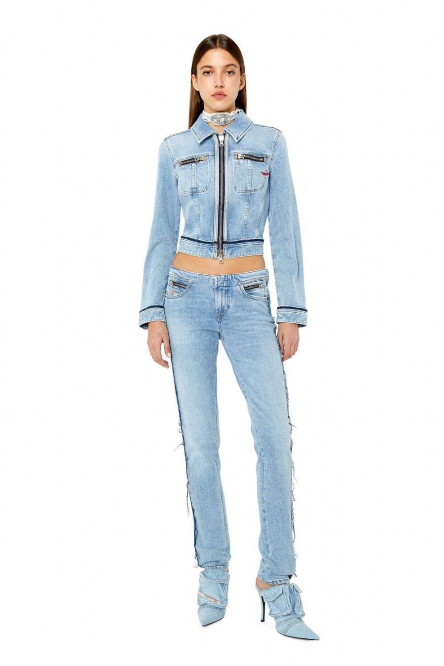 Women Diesel Outerwear And Jackets | De-Slimmy-Re Light Blue