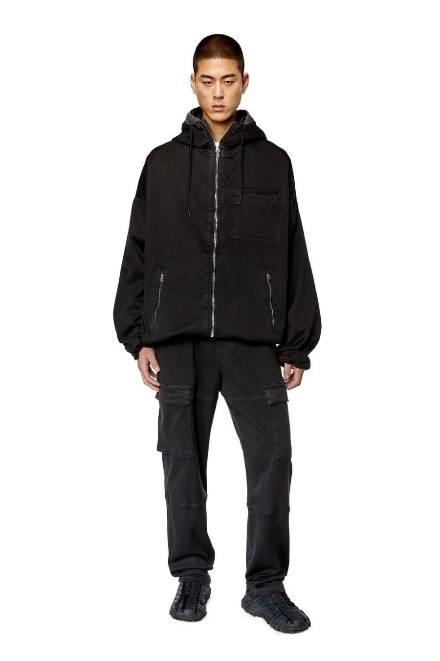 Men Diesel Outerwear And Jackets | D-Hennes Jogg Black