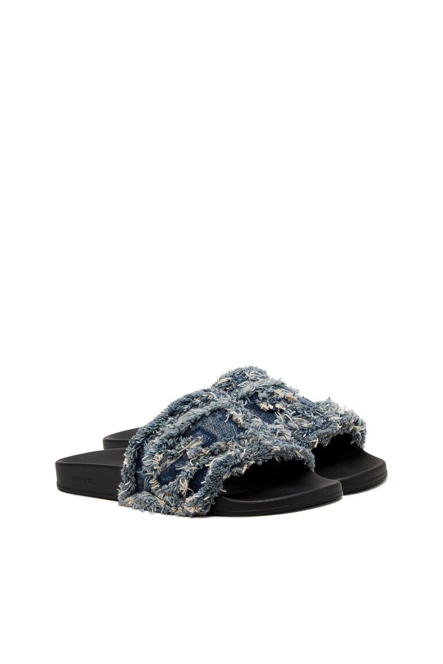 Women Diesel Rubber Slides | Sa-Slide D Denim Blue