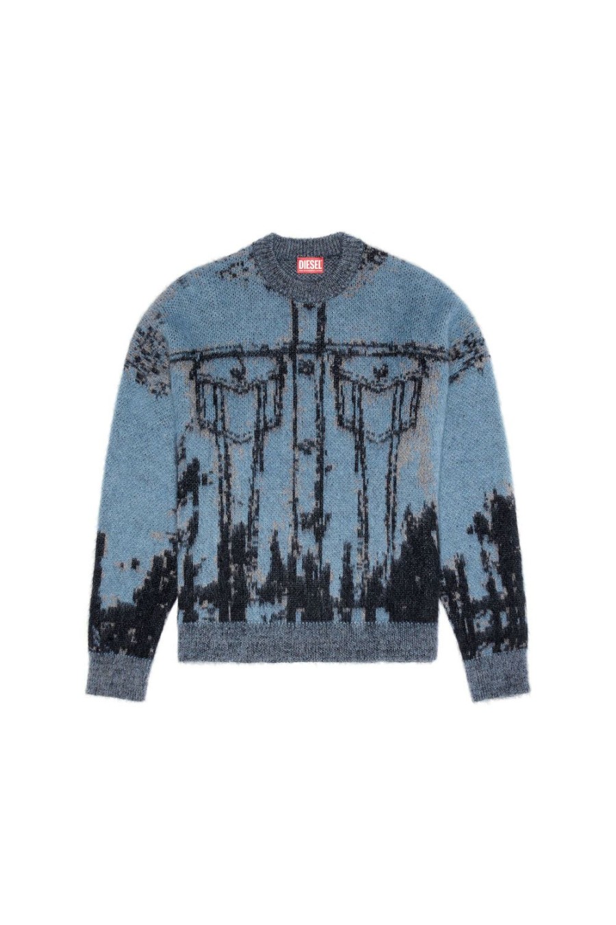 Men Diesel Knitwear | K-Patmos Black/Blue