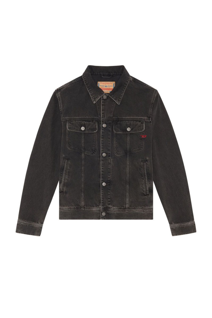 Men Diesel Outerwear And Jackets | D-Barcy Trucker Jacket Black/Dark Grey