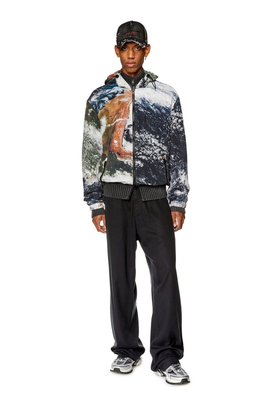 Men Diesel Outerwear And Jackets | J-Warrett-Print Black/White