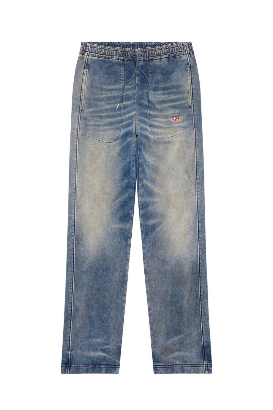 Women Diesel Jeans | Straight D-Martians Track Denim 068Ev Medium Blue