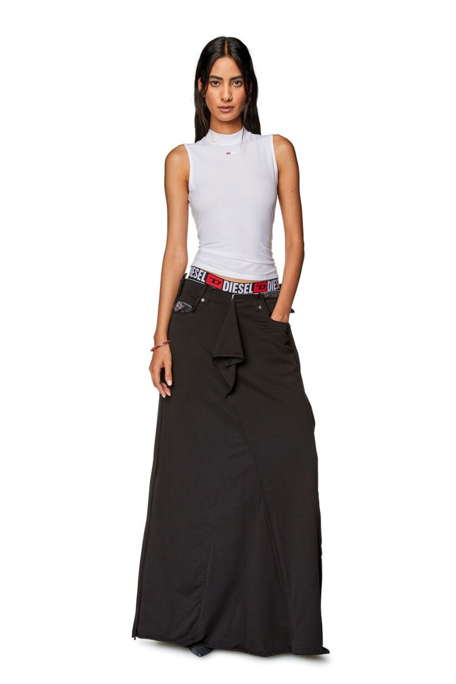 Women Diesel Skirts | De-Pago-S2 Black