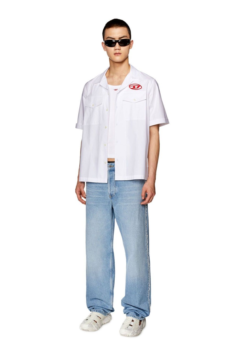 Men Diesel Shirts | S-Mac-22-B White/Red