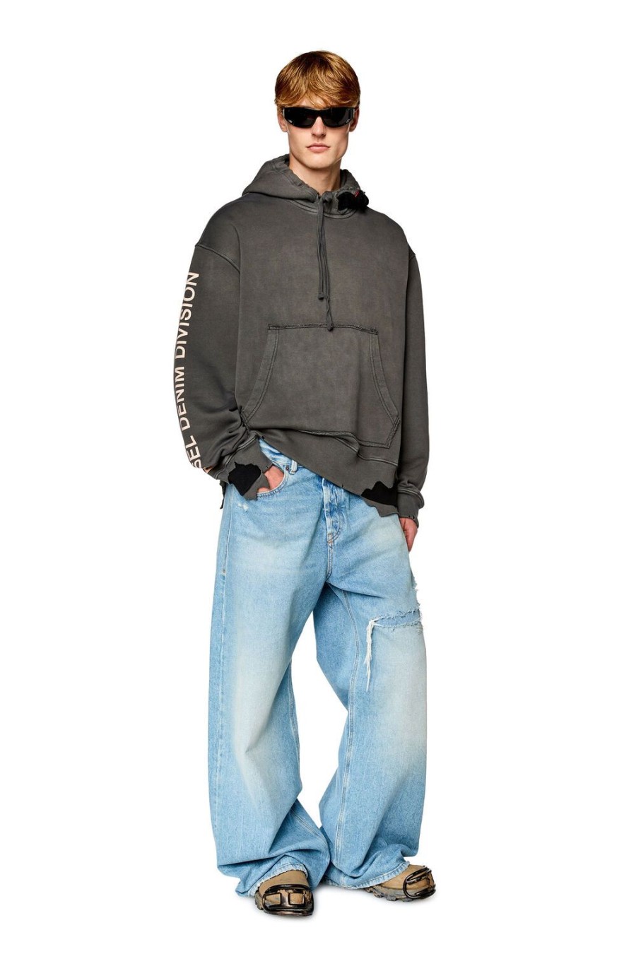 Men Diesel Sweaters | S-Macsrot-Hood Grey