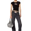 Women Diesel Jeans | Straight Jeans D-Ark 0Ckah Black/Dark Grey