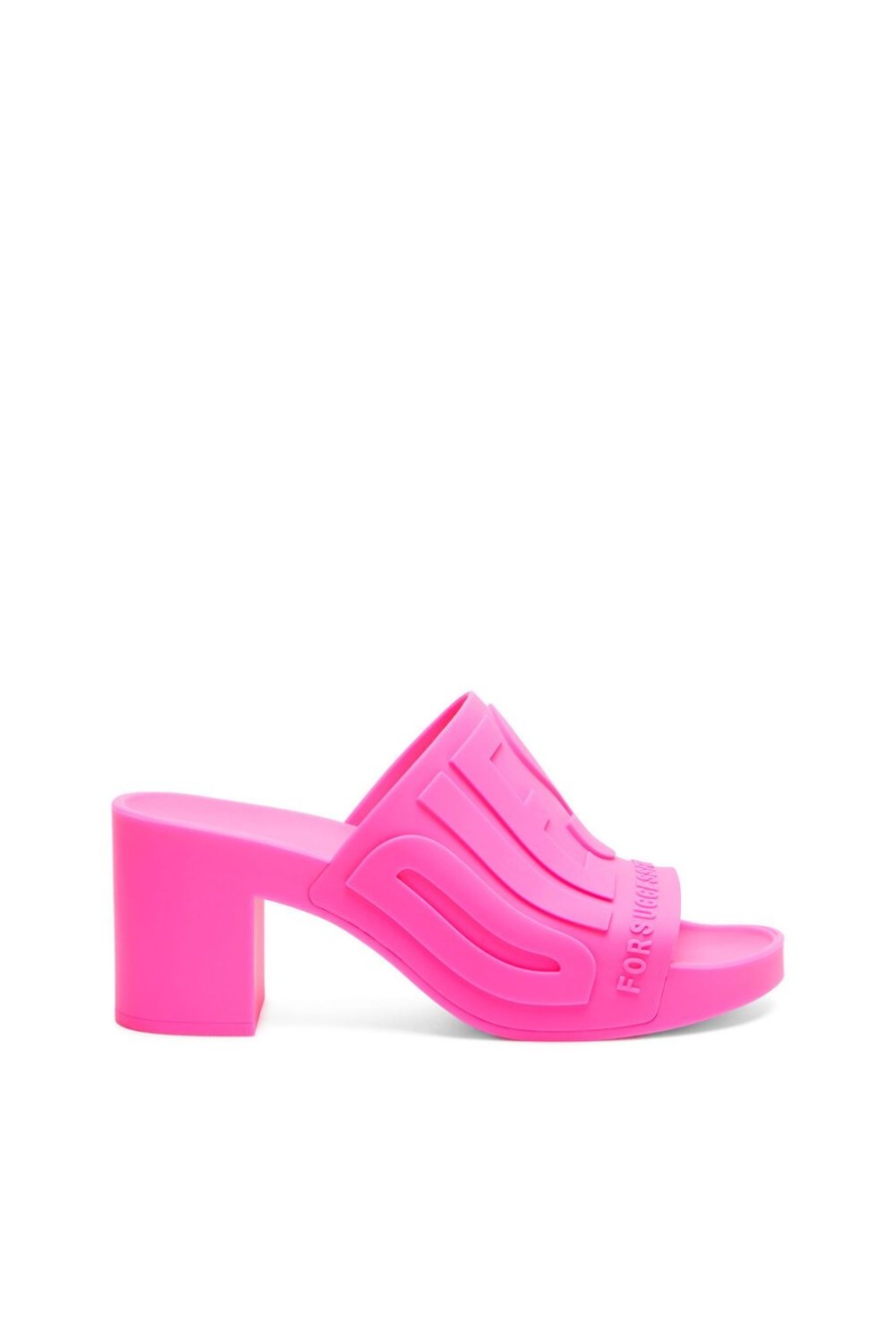 Women Diesel Rubber Slides | Sa-Pamela H Pink Fluo