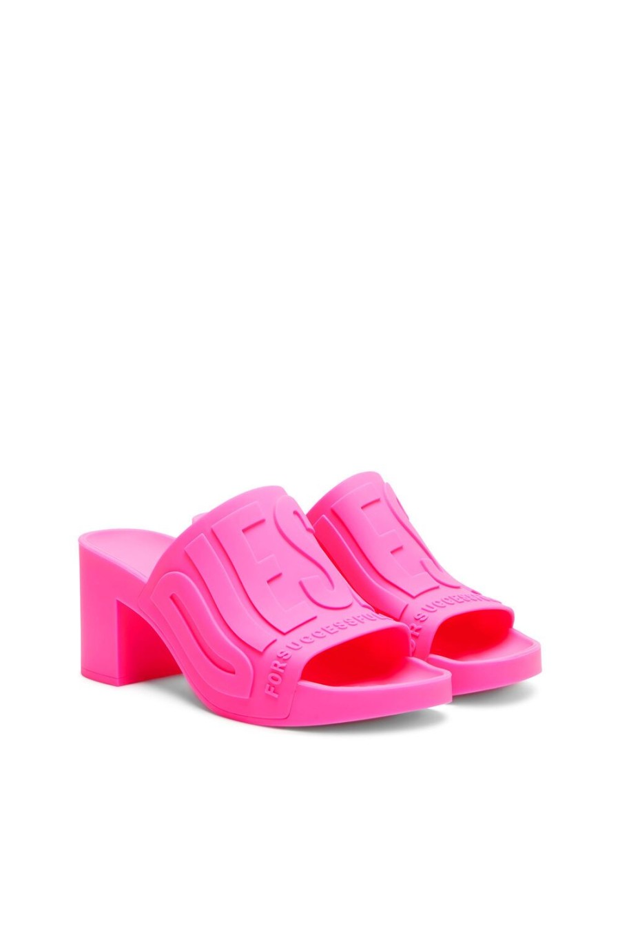 Women Diesel Rubber Slides | Sa-Pamela H Pink Fluo