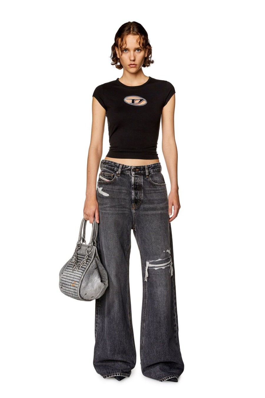 Women Diesel Jeans | Straight Jeans 1996 D-Sire 007F6 Black/Dark Grey