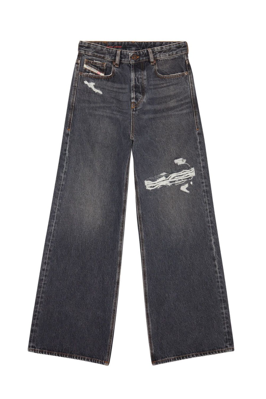 Women Diesel Jeans | Straight Jeans 1996 D-Sire 007F6 Black/Dark Grey