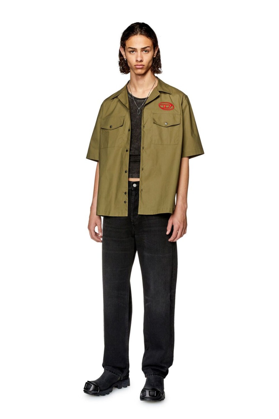 Men Diesel Shirts | S-Mac-22-B Military Green