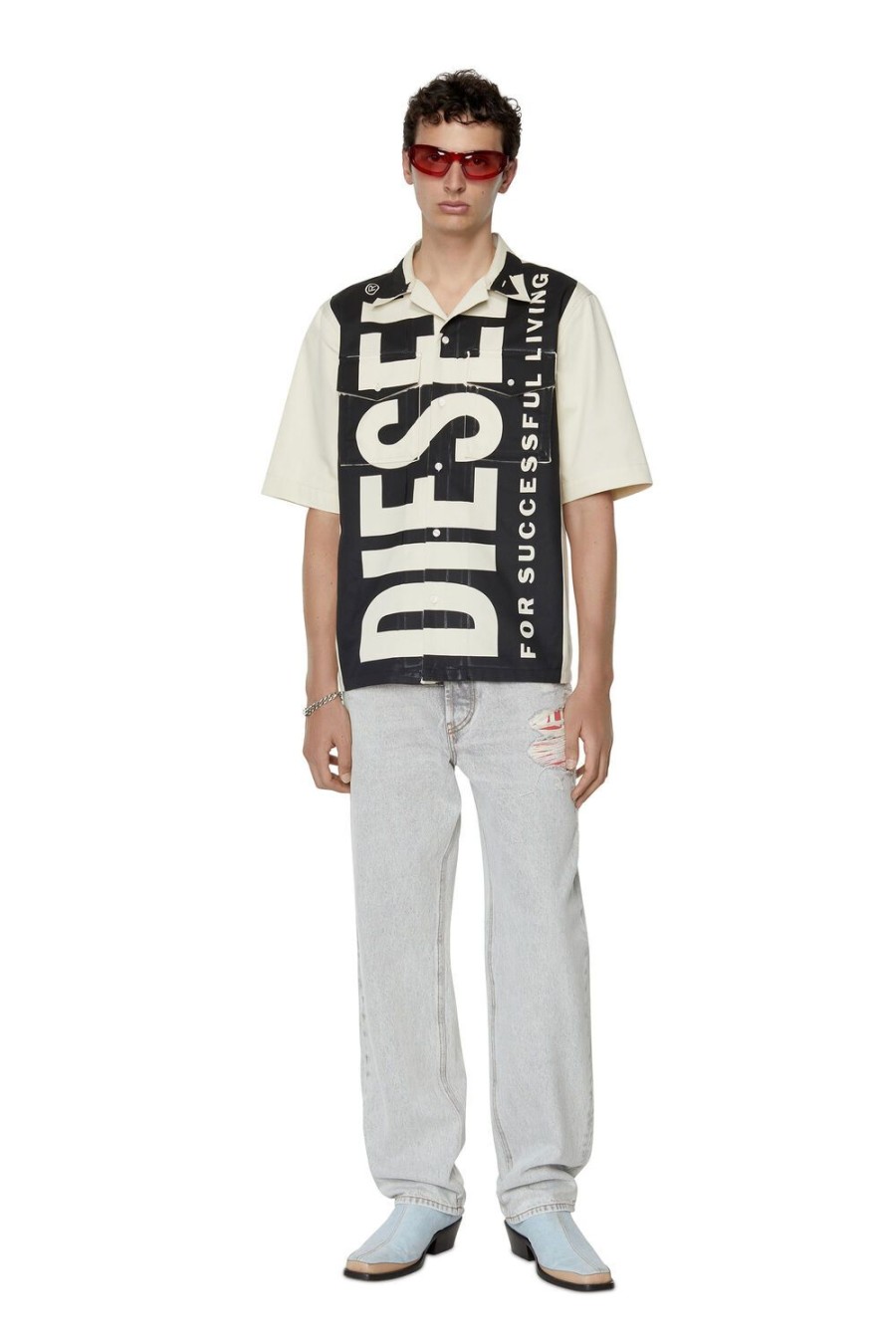 Men Diesel Shirts | S-Mac-22 Black/White