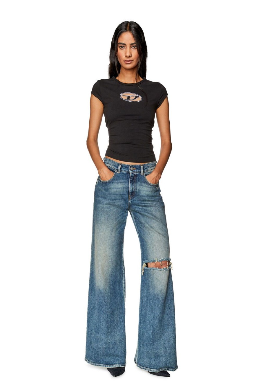 Women Diesel Jeans | Bootcut And Flare Jeans 1978 D-Akemi 007M5 Medium Blue