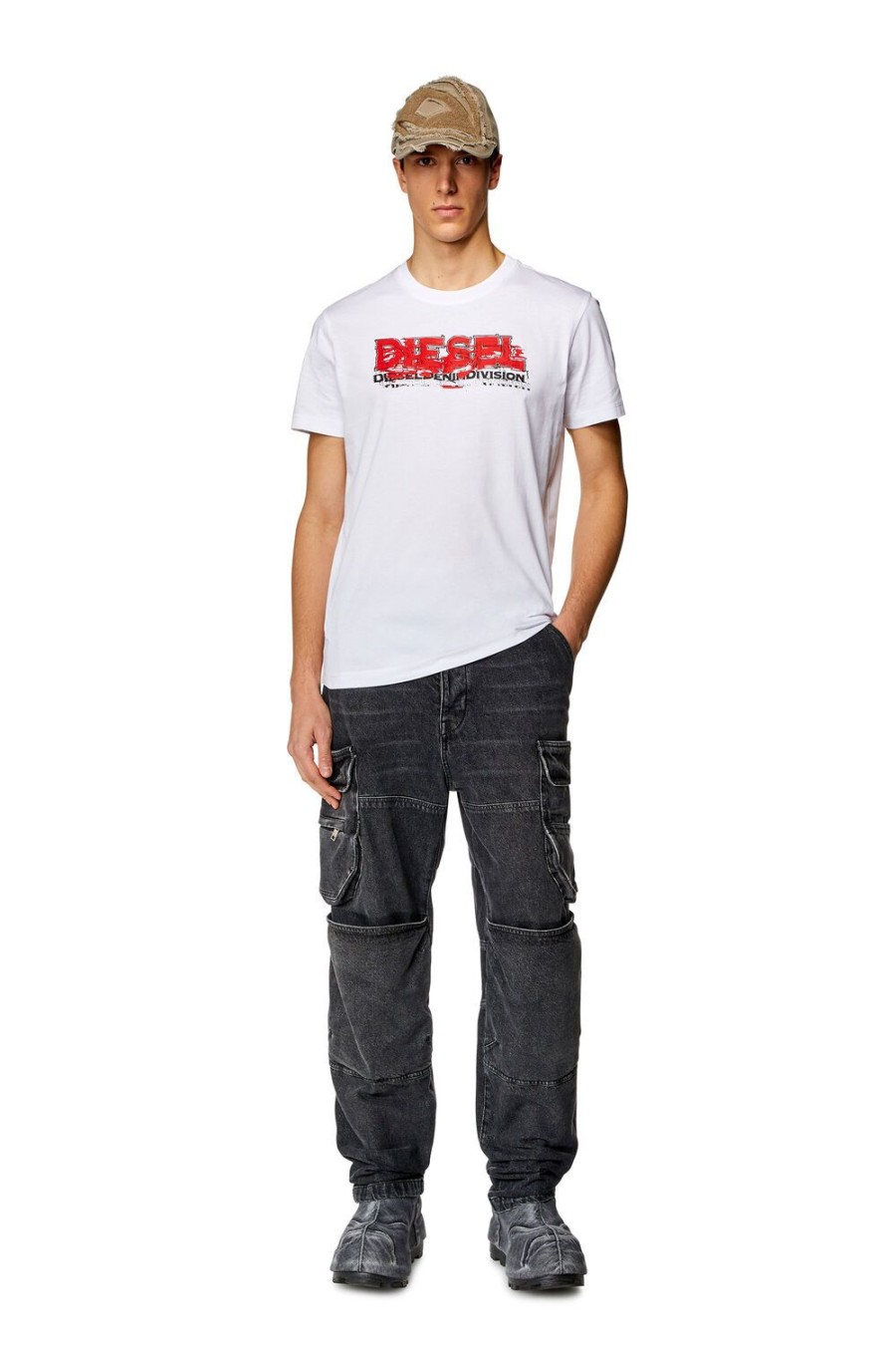 Men Diesel T-Shirts | T-Diegor-K70 White