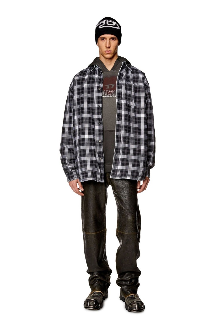 Men Diesel Outerwear And Jackets | S-Dewny-Double-Check-A Black/White