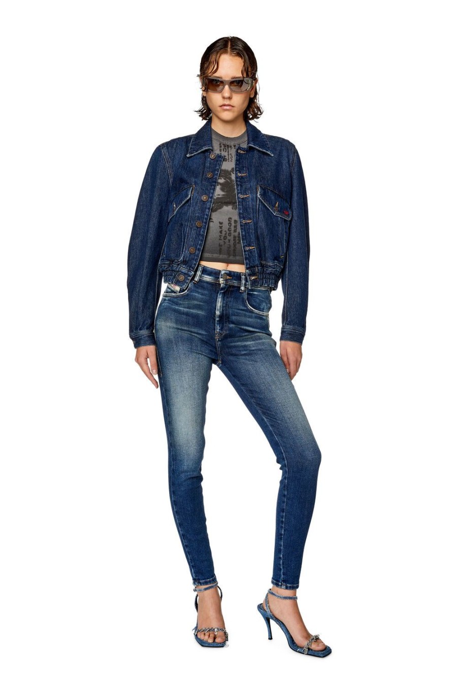 Women Diesel Jeans | Super Skinny Jeans 1984 Slandy-High 09G90 Dark Blue