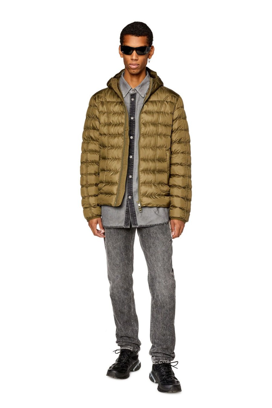 Men Diesel Outerwear And Jackets | W-Scottys Military Green