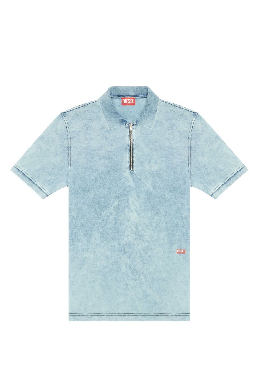 Men Diesel T-Shirts | T-Smith-Zip Light Blue