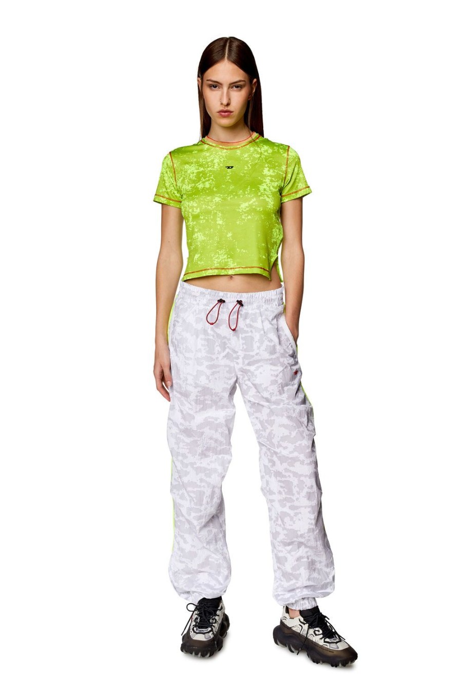 Women Diesel T-Shirts And Tops | Awtee-Norah-Wt13 Green Fluo