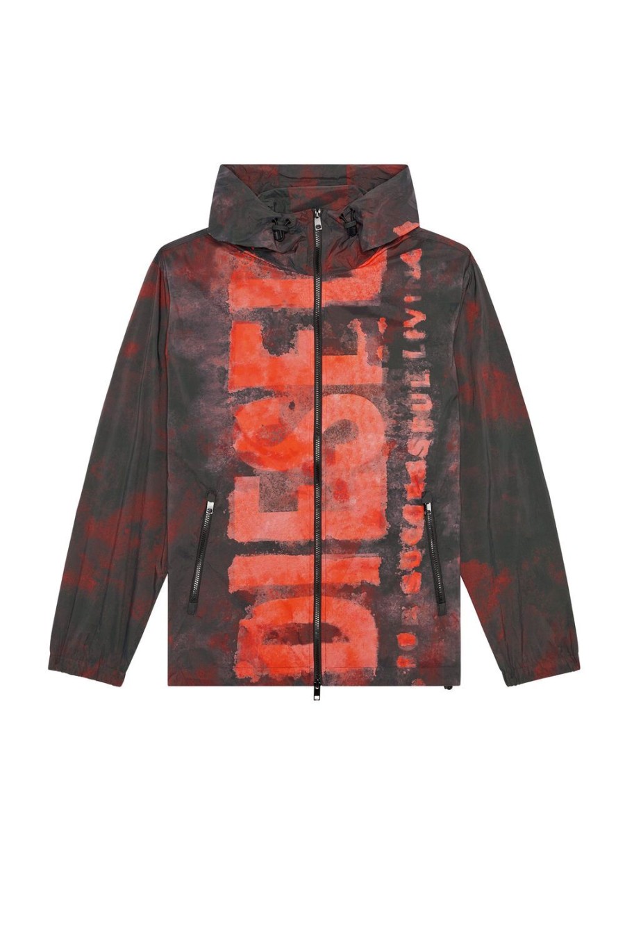 Men Diesel Outerwear And Jackets | J-Warrett-Logo-Logo Black/Red