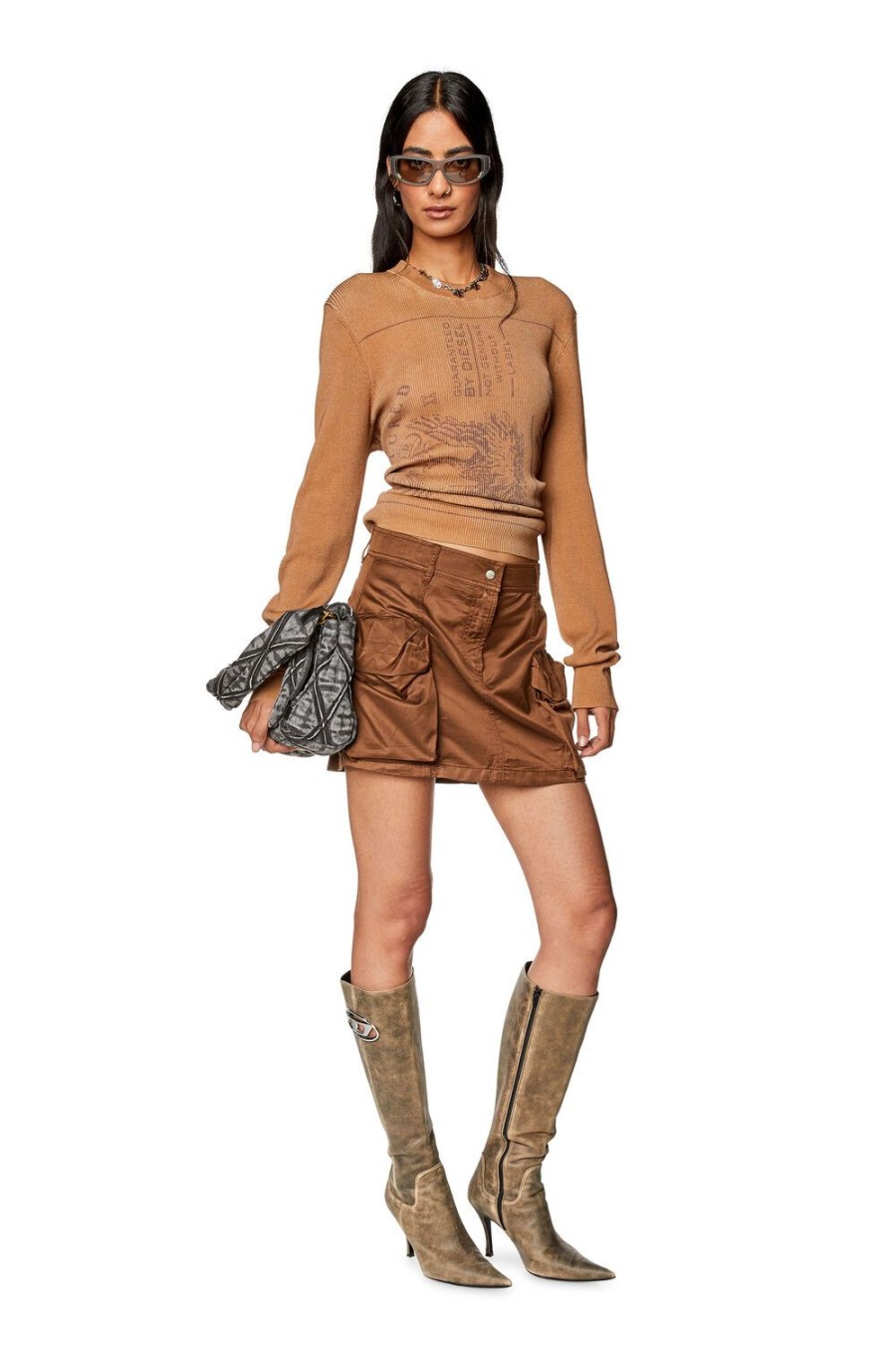 Women Diesel Skirts | O-Lan Brown