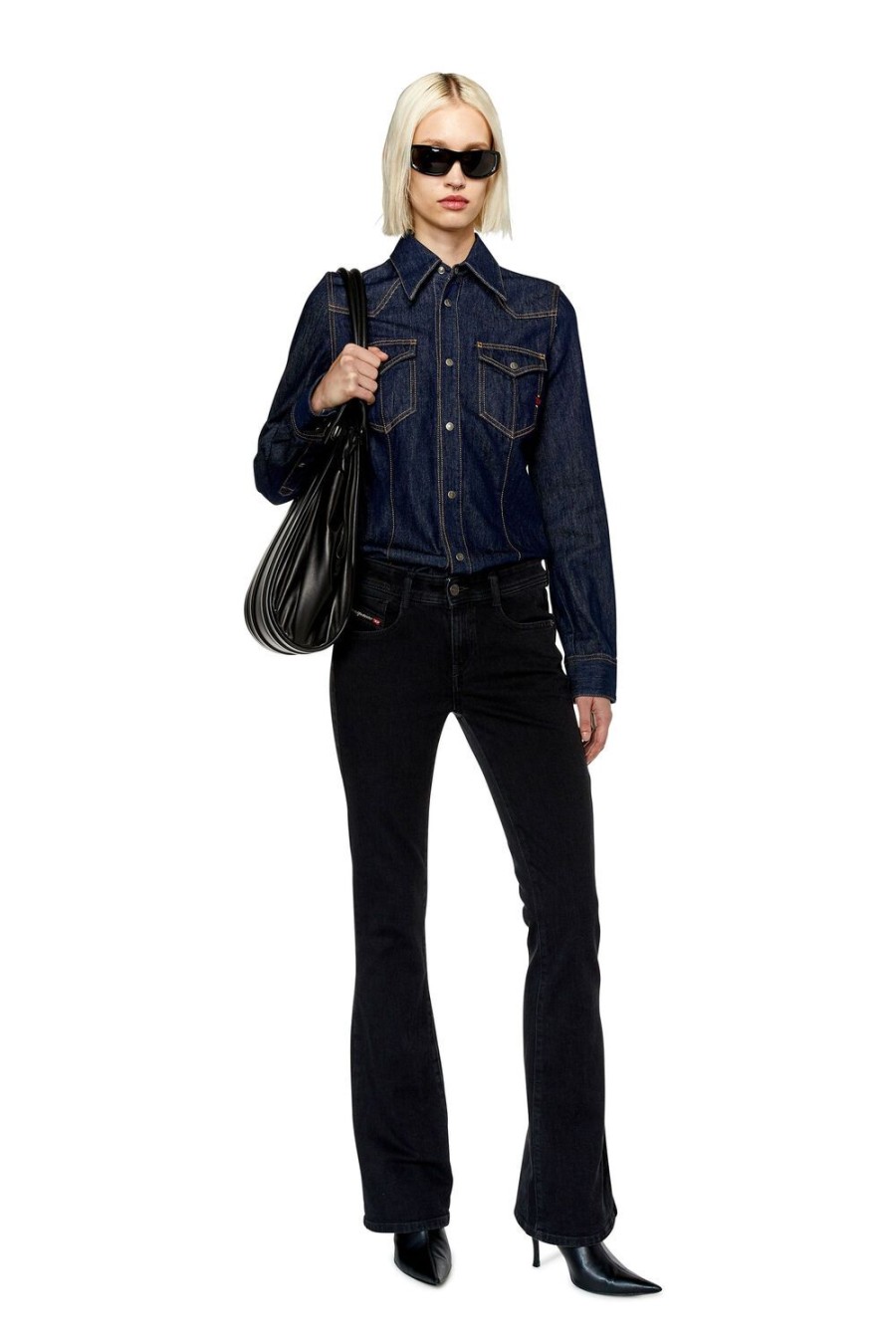 Women Diesel Shirts | De-Waves Dark Blue