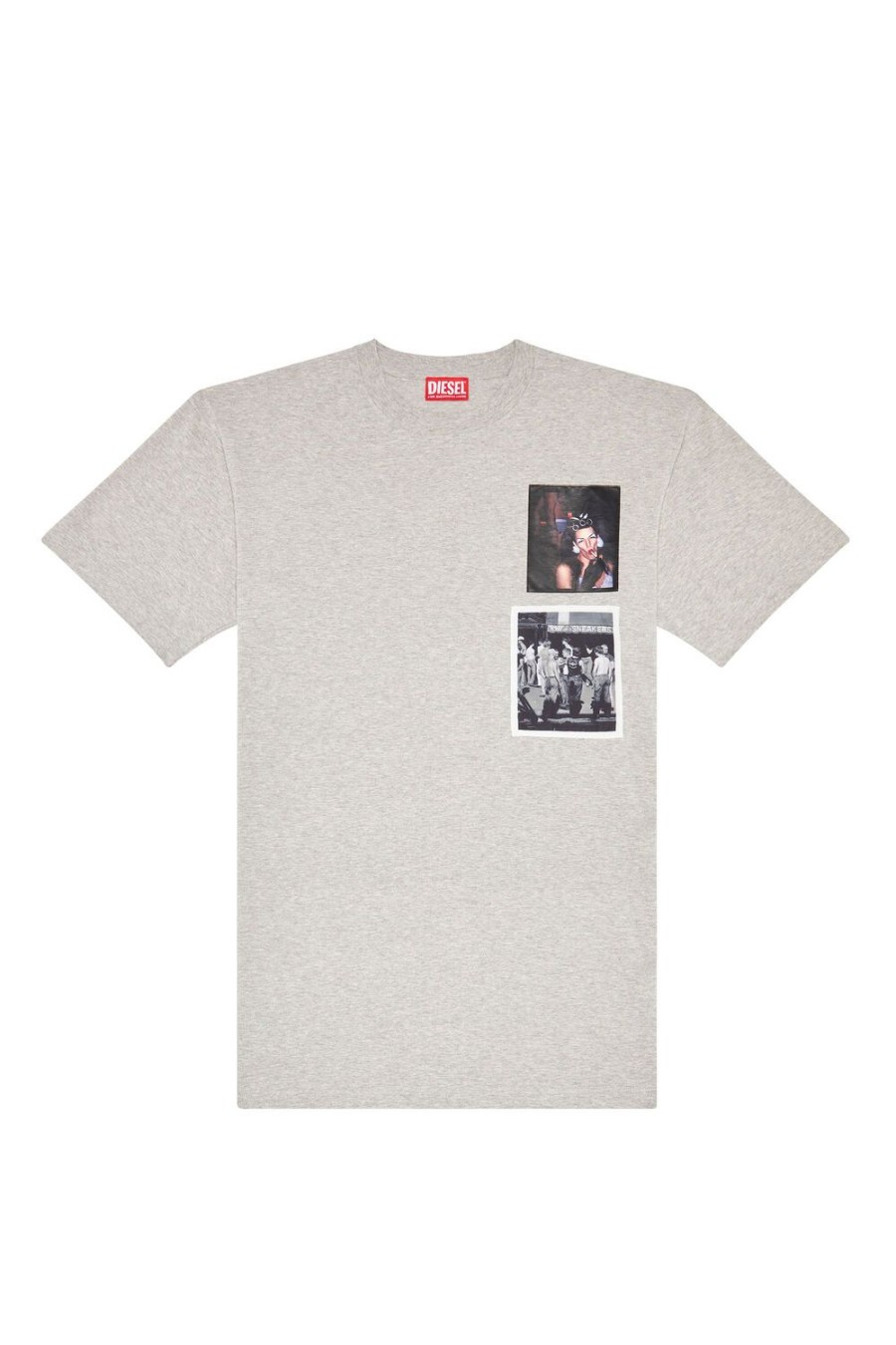 Women Diesel T-Shirts And Tops | Pr-T-Nlabel-23 Grey