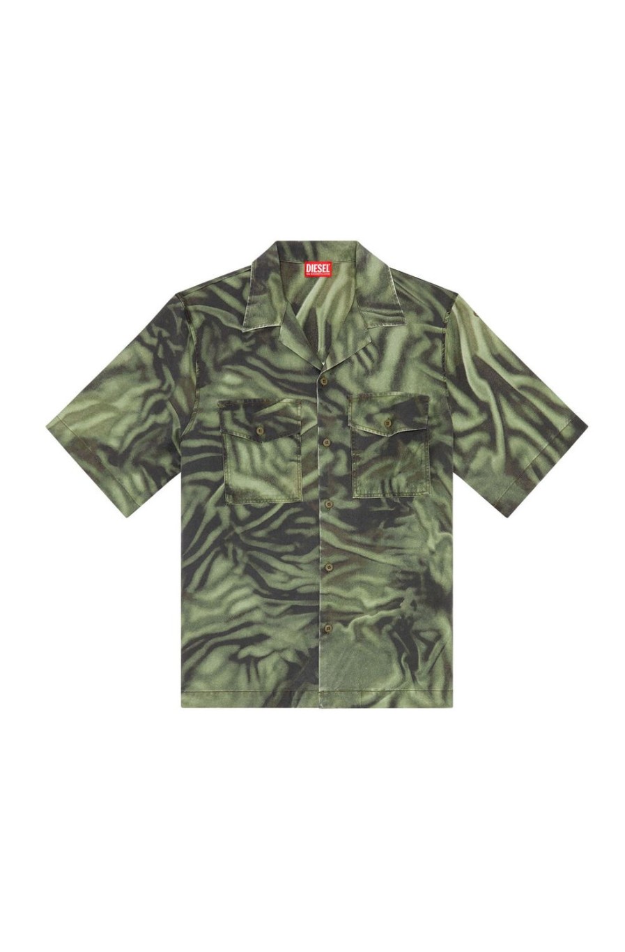 Men Diesel Shirts | S-Sam-Zebra Black/Green