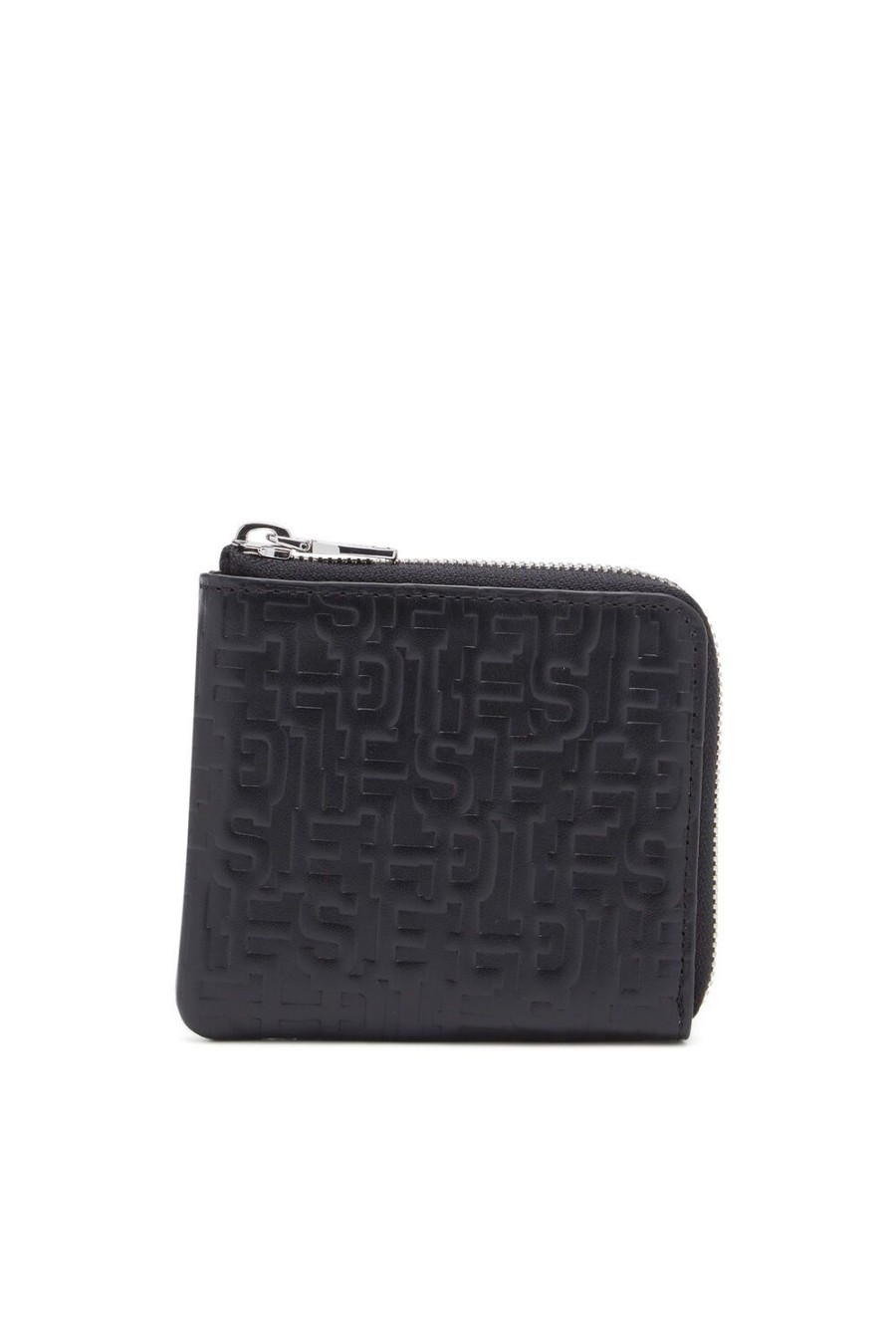 Men Diesel Wallets | Pc Monogram Card Holder Pouch Black