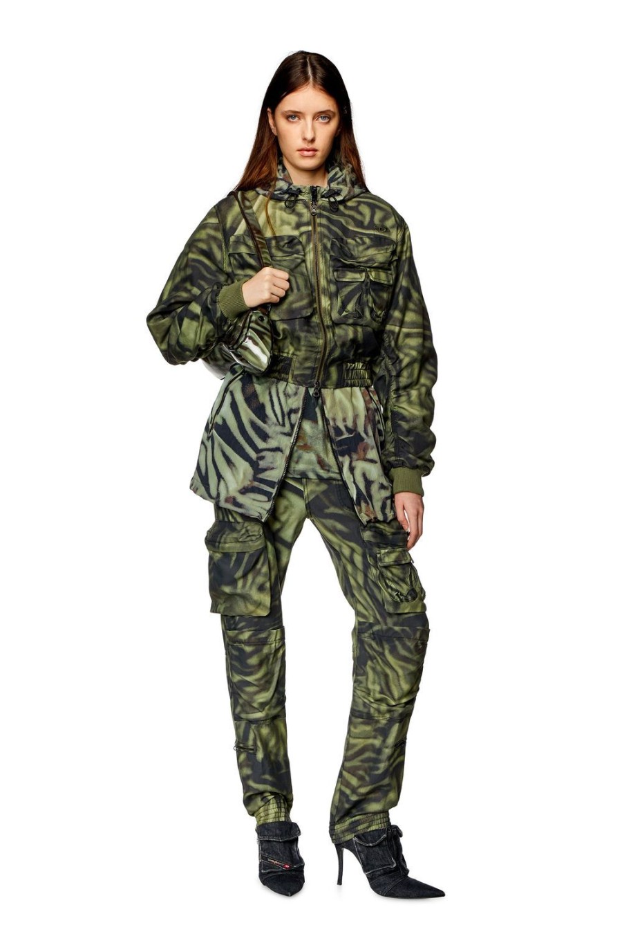 Women Diesel Outerwear And Jackets | G-Khlow Black/Green