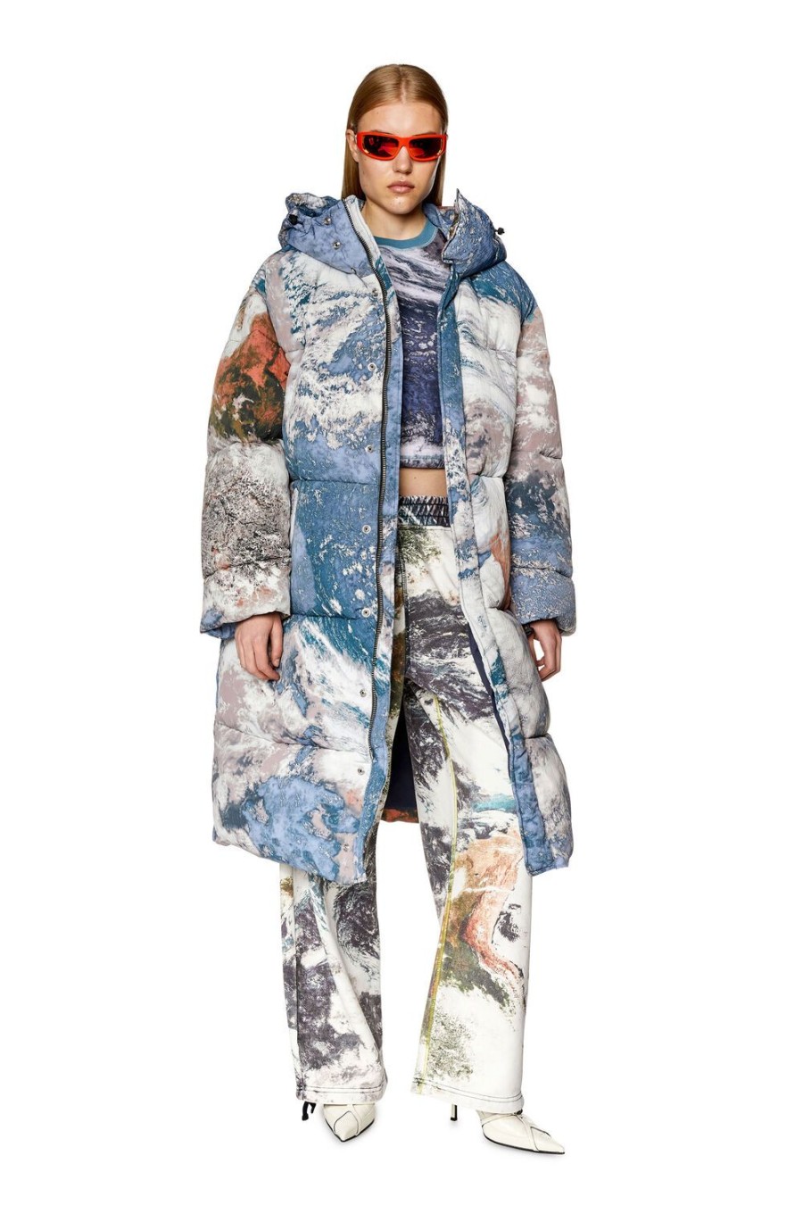 Women Diesel Outerwear And Jackets | W-Takry-Cmf Blue/White