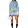 Women Diesel Sweaters | D-Angy Track Denim Hoodie Light Blue