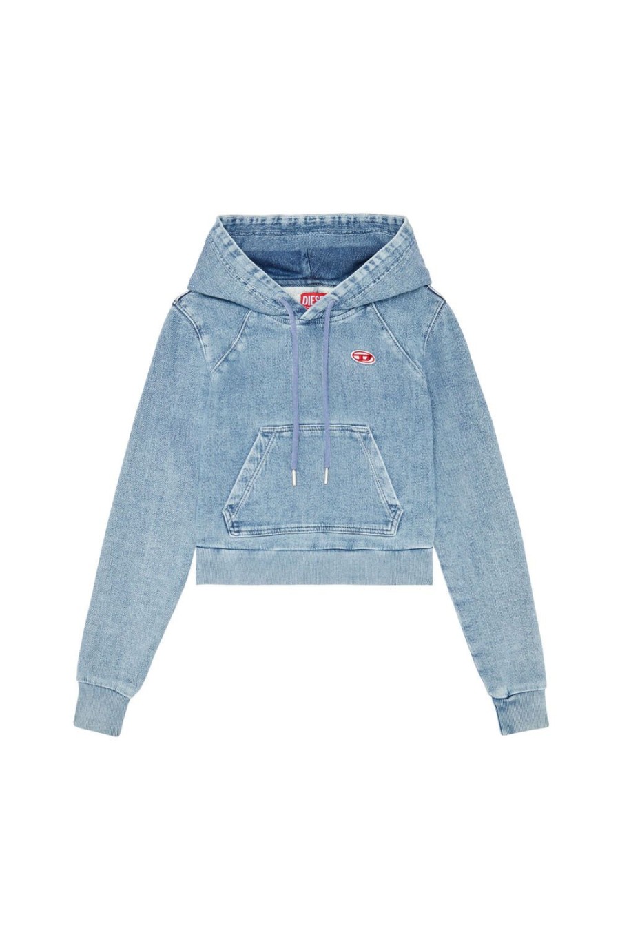 Women Diesel Sweaters | D-Angy Track Denim Hoodie Light Blue