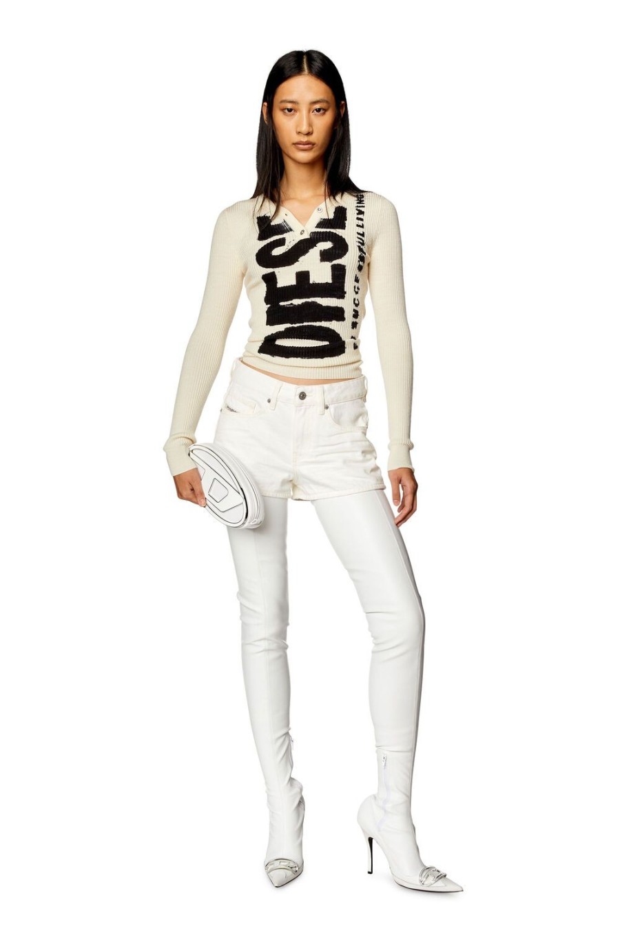 Women Diesel Trousers And Shorts | De-Yuba White