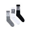 Men Diesel Socks | Skm-Ray-Threepack Grey/White