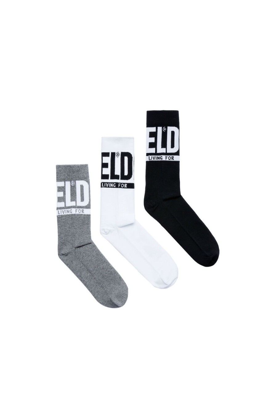 Men Diesel Socks | Skm-Ray-Threepack Grey/White