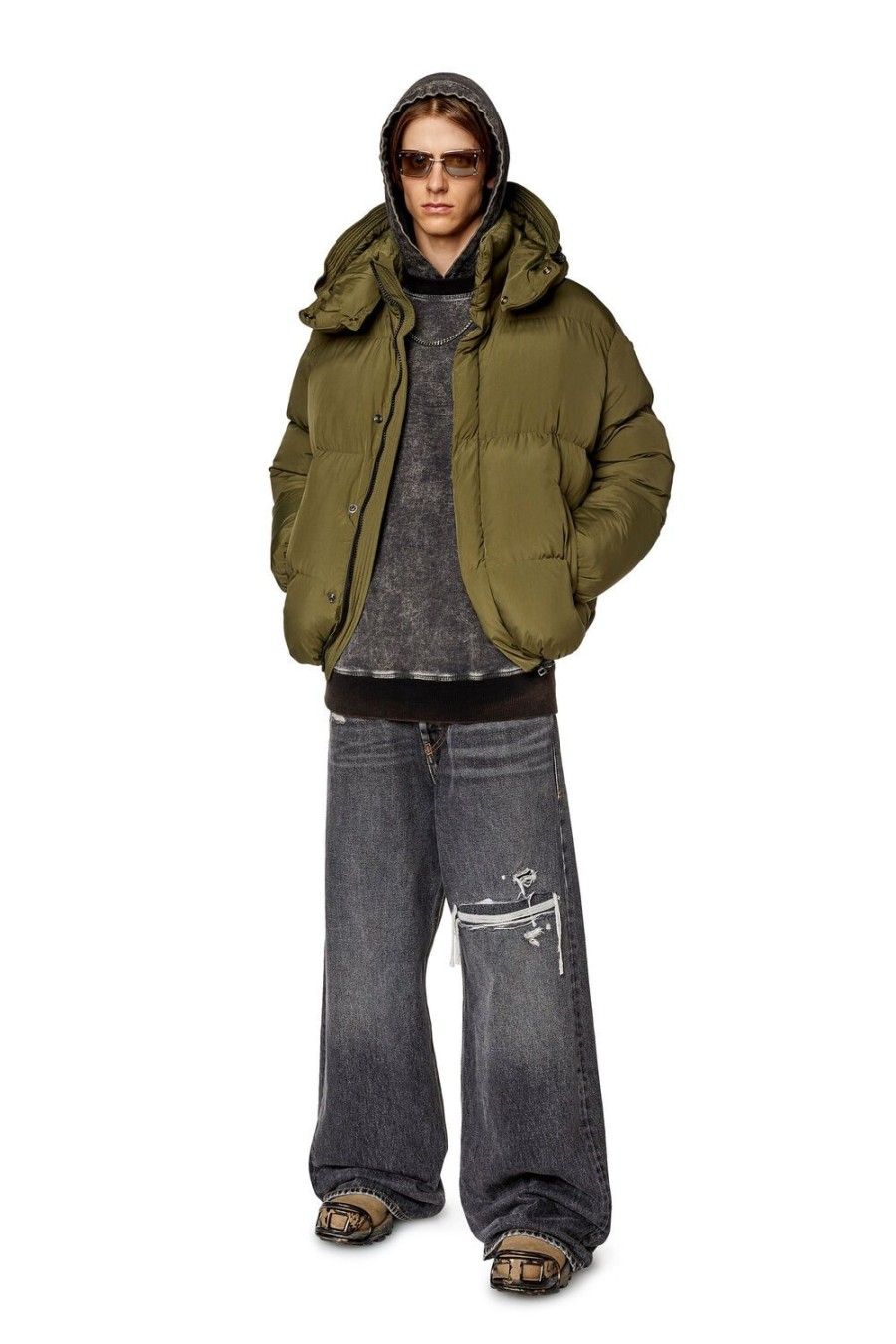 Men Diesel Outerwear And Jackets | W-Rolfys-Fd Military Green